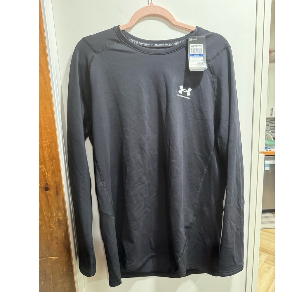 Under Armour ColdGear Armour Fitted Crew Long Sleeve Shirt Black 1366068 Mens XL